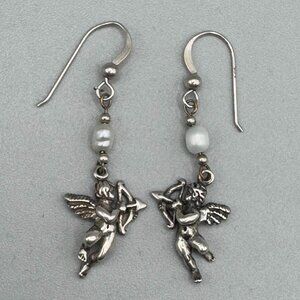 Sterling Silver Shube's/Dakota West Cupid Pearl Earrings